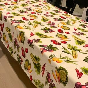 April Cornell tablecloth vegetables vintage rare 58x108